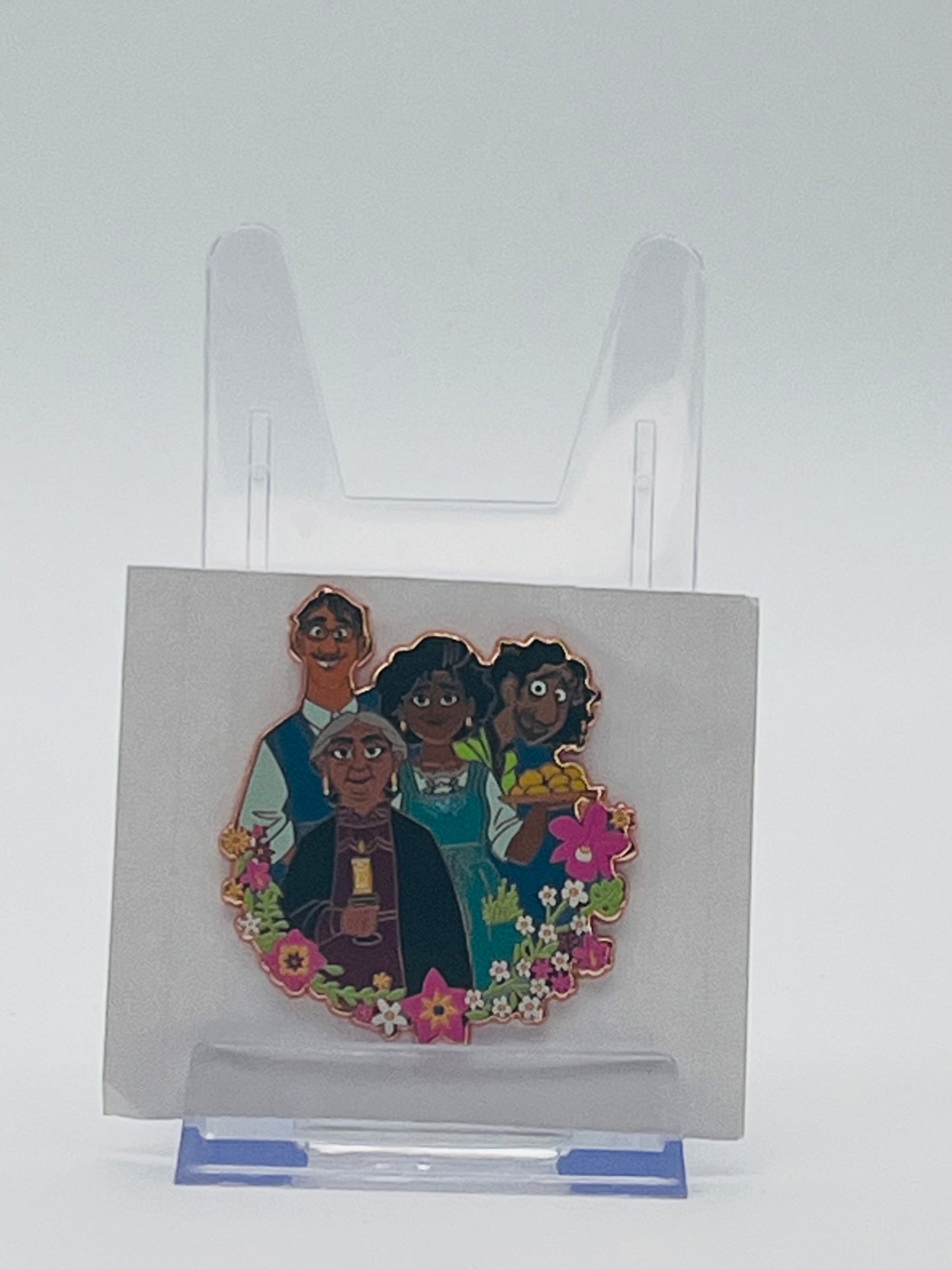 Disney Parks trading pin featuring Agustín, Julieta, Abuela Alma, and Bruno from Disney’s Encanto