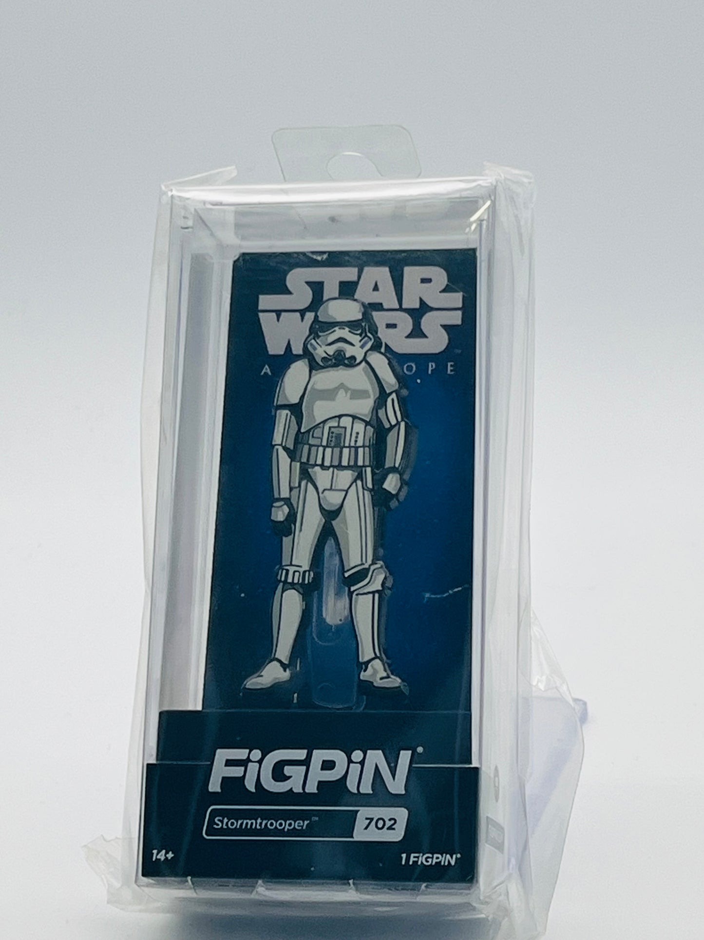brand-new, factory-sealed FiGPiN Star Wars: A New Hope Stormtrooper #702 Enamel Pin.