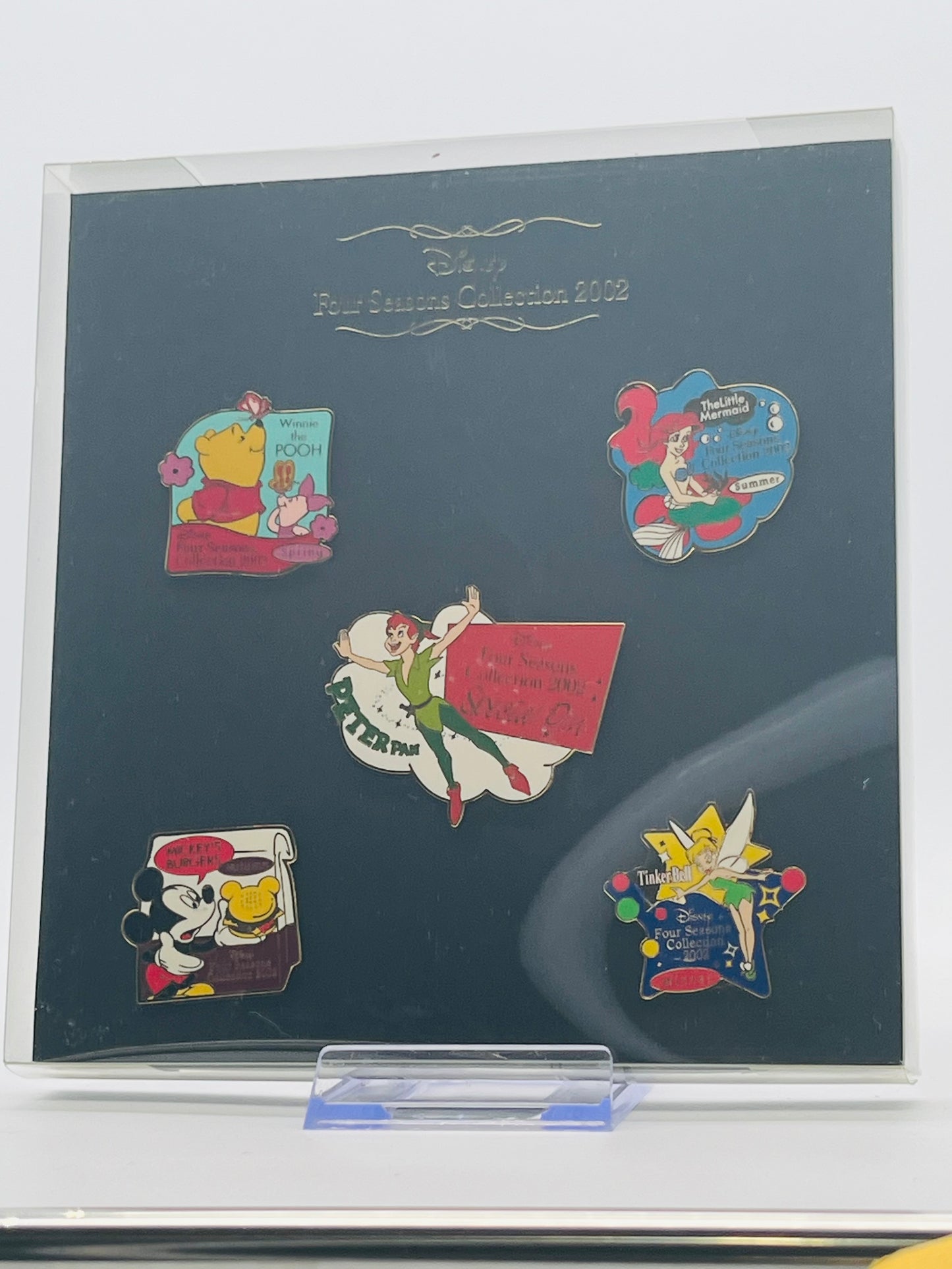 vintage Mickey & Pals (Japan) "Four Seasons Collection 2002" Framed 5-Pin Set.