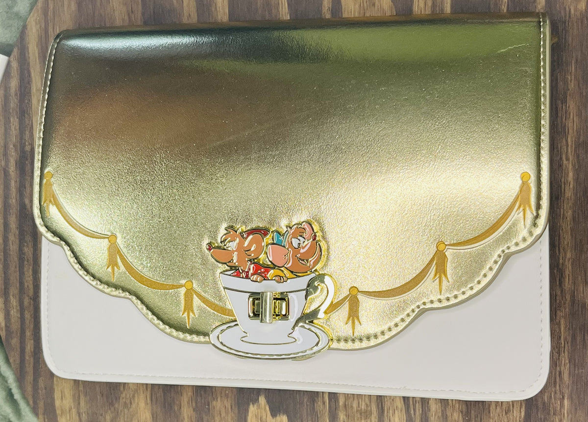 Loungefly Disney Cinderella Jaq & Gus Teacup Crossbody Bag,