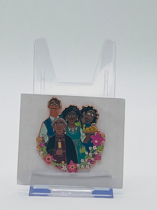 Disney Parks trading pin featuring Agustín, Julieta, Abuela Alma, and Bruno from Disney’s Encanto