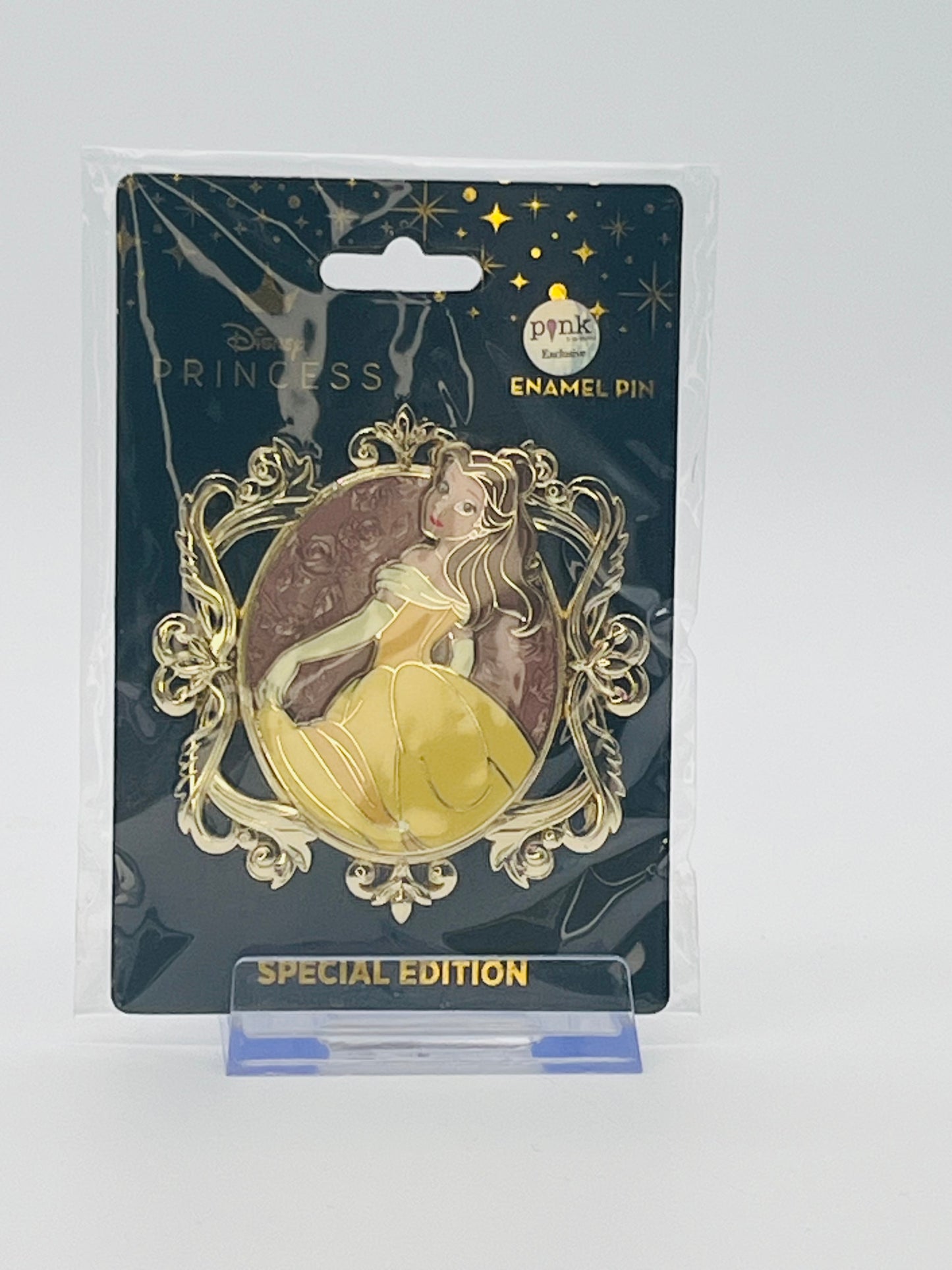Pink a la Mode (PALM) Disney Princess Belle Ornate Cameo Frame Pin from Beauty and the Beast.