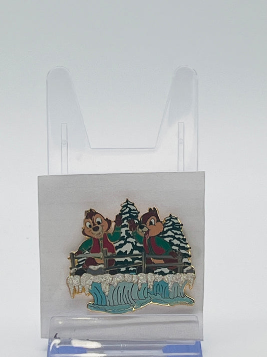 Disneyland Resort (DLR) 2001 "A Christmas Fantasy Parade" Chip 'n' Dale Limited Edition Trading Pin.