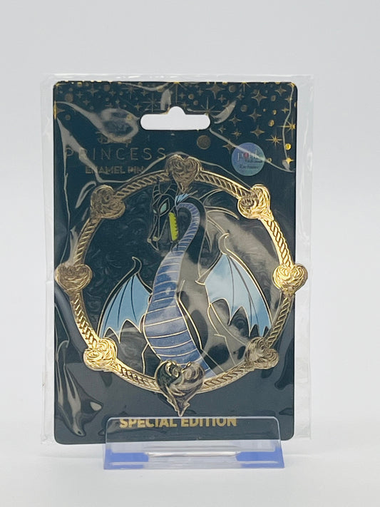 Pink a la Mode (PALM) Disney Villains Maleficent Dragon Ornate Cameo Frame Pin from Sleeping Beauty.