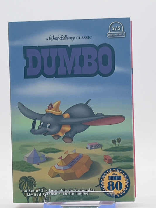 Disney Movie Club (DMC) Exclusive Dumbo and VHS Clamshell 2-Pin Set.