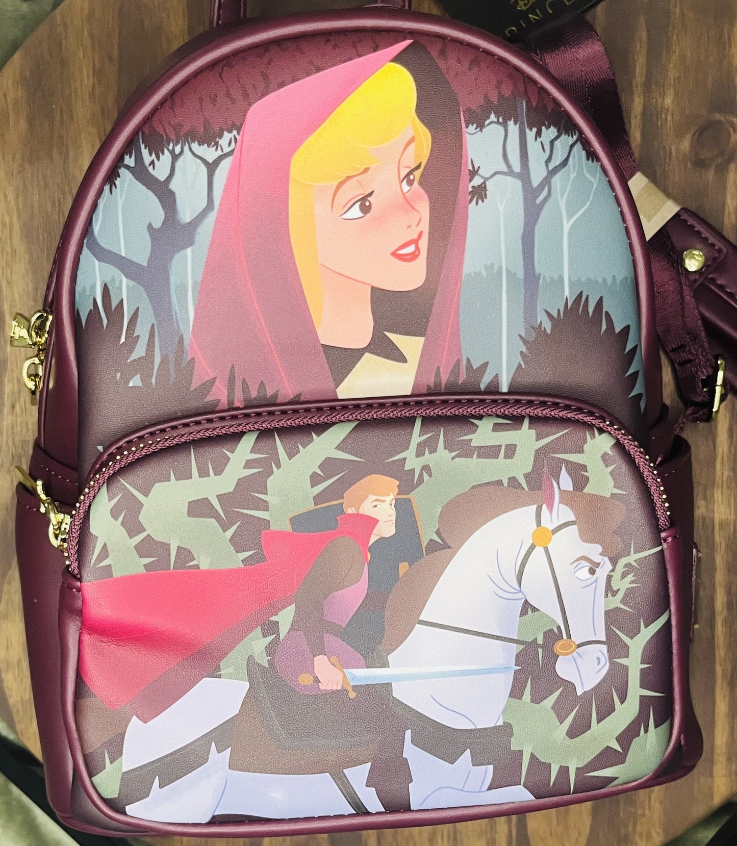Loungefly Disney Sleeping Beauty "Once Upon a Dream" Aurora Scene Mini Backpack.