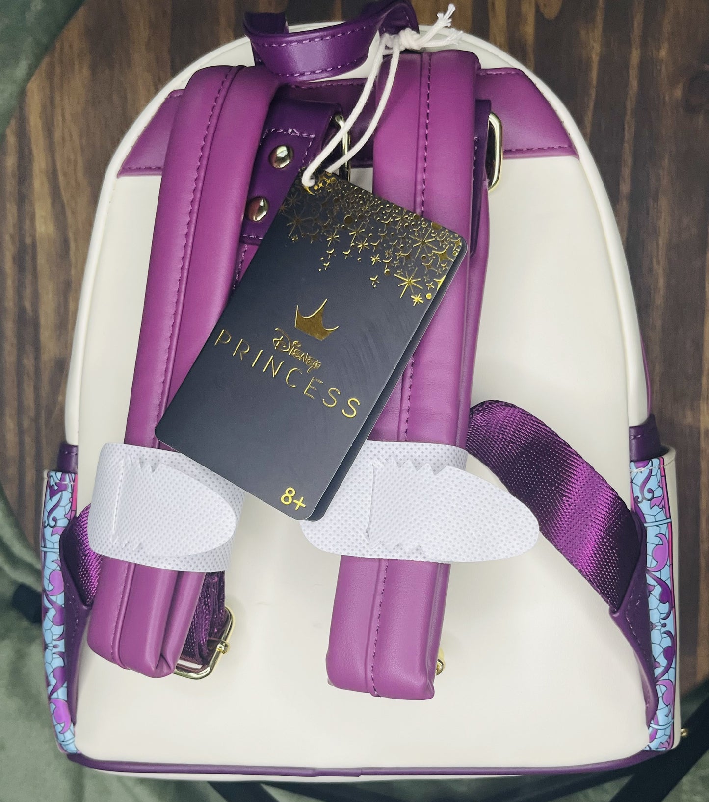 Loungefly Disney Beauty and the Beast Belle Stained Glass Portrait Mini Backpack.