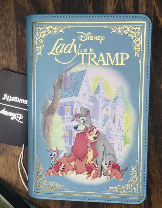 Loungefly Disney Lady and the Tramp Classic Book Convertible Crossbody Bag.