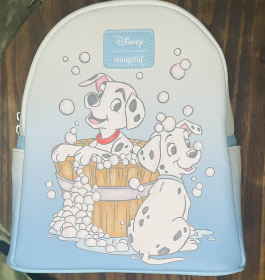 Loungefly Disney 101 Dalmatians Bath Bubbles Puppy Play Time Mini Backpack.