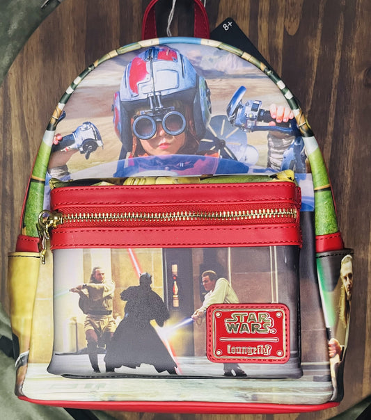 Loungefly Star Wars: Episode I - The Phantom Menace Scenes Mini Backpack.