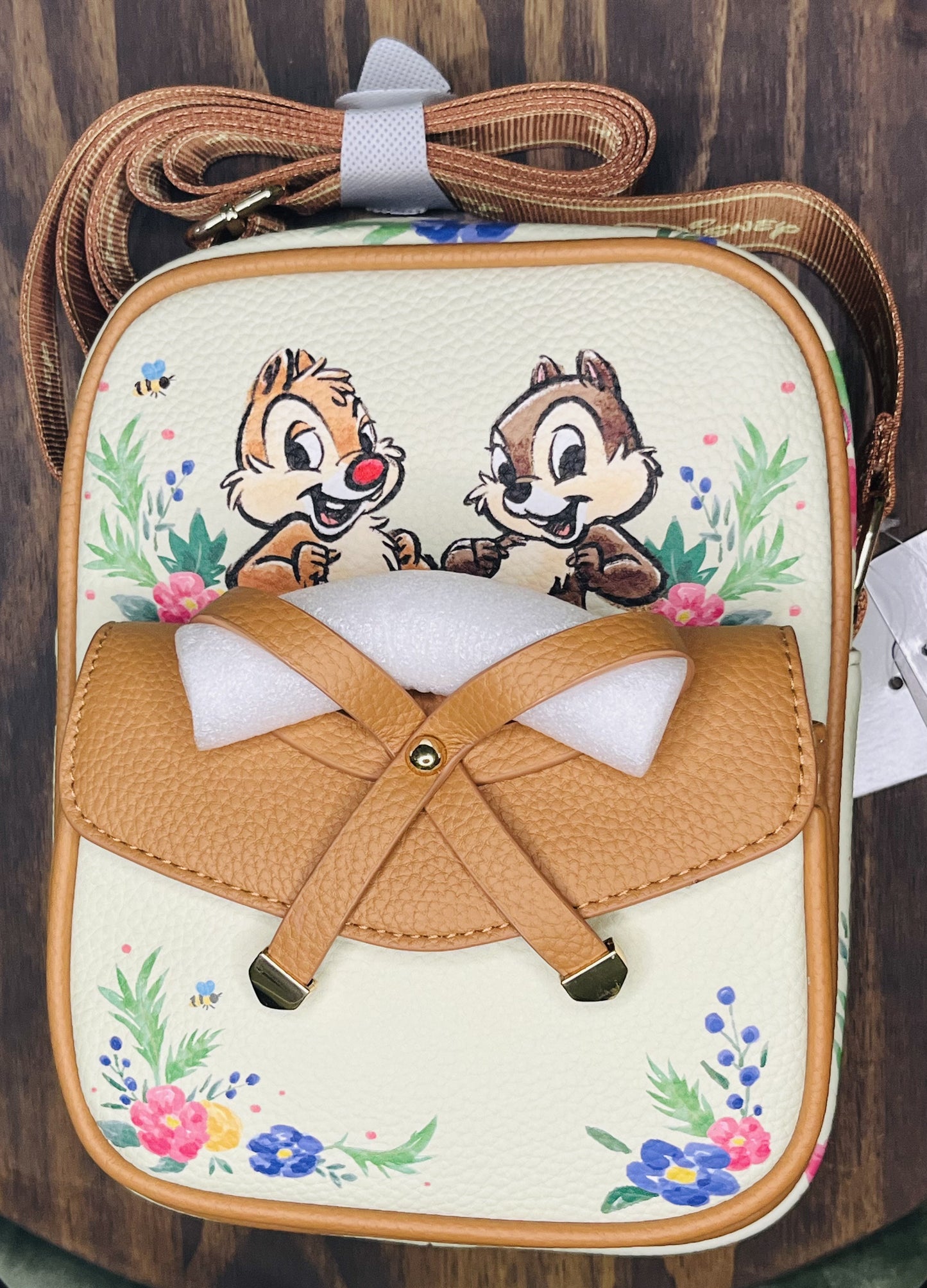 WondaPop Luxe Disney Chip 'N Dale 8" Vegan Leather Crossbody Bag.