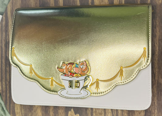 Loungefly Disney Cinderella Jaq & Gus Teacup Crossbody Bag,