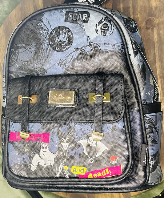 Wondapop Disney Villains "Beautiful and Deadly" 11" Vegan Leather Mini Backpack