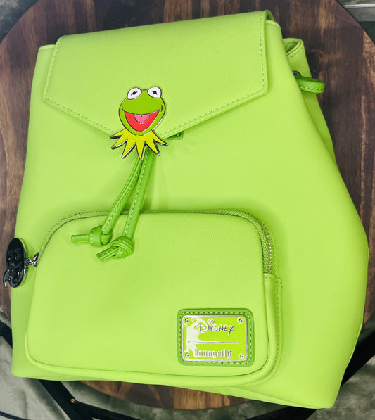 Loungefly The Muppets Kermit the Frog Drawstring Mini Backpack.